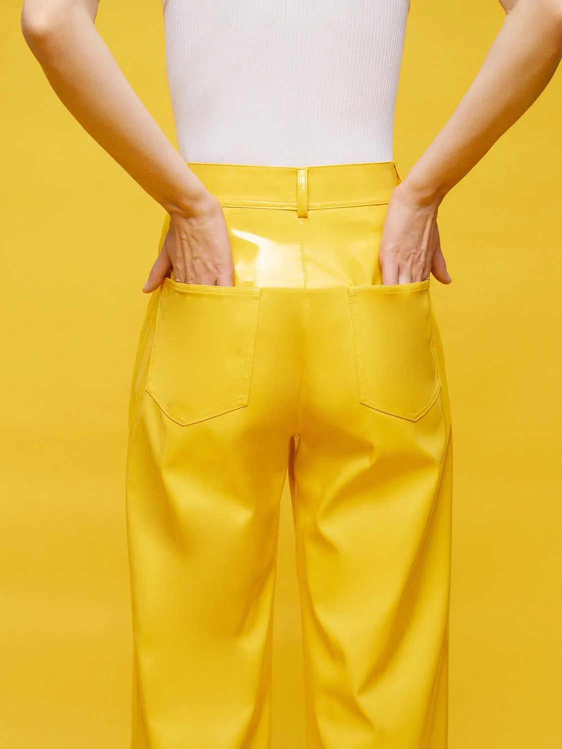Wide Leg Pleather Pants
