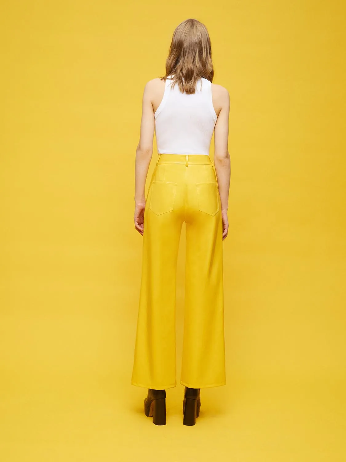 Wide Leg Pleather Pants