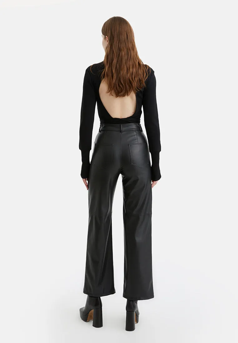 Wide Leg Pleather Pants