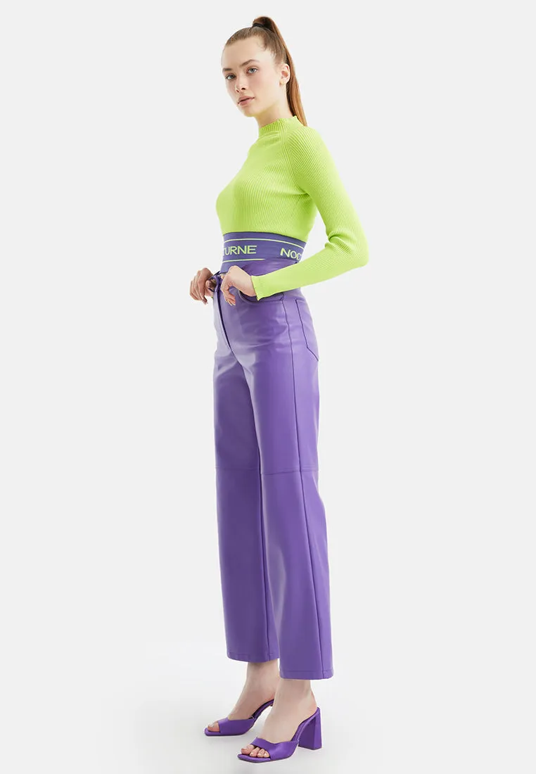 Wide Leg Pleather Pants