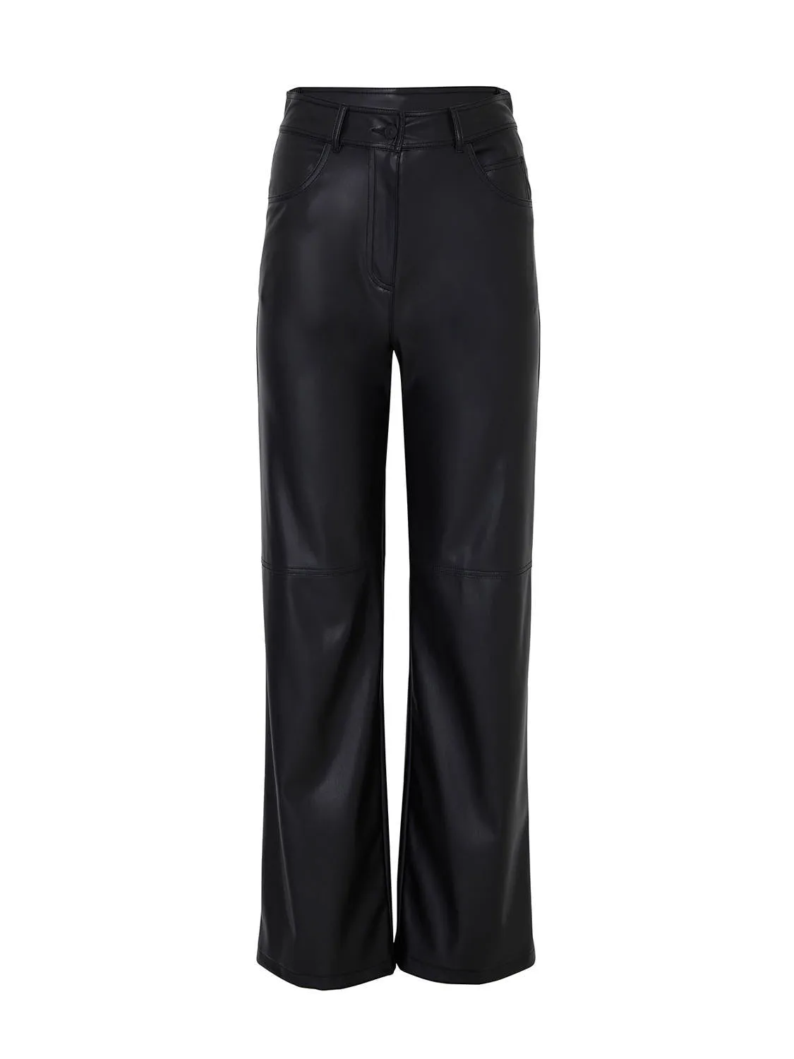Wide Leg Pleather Pants