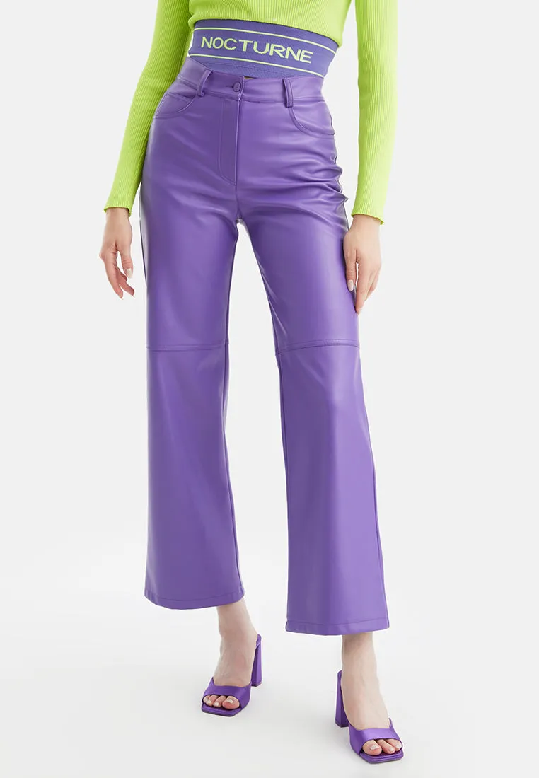Wide Leg Pleather Pants