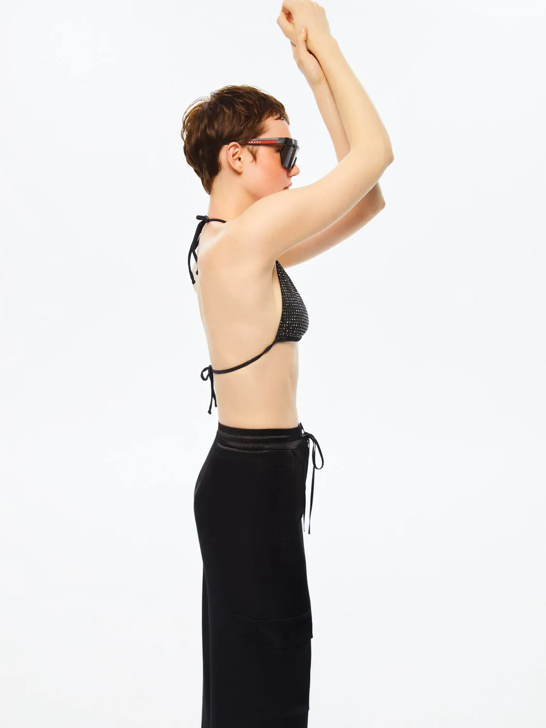 Wide-Leg Satin Pants