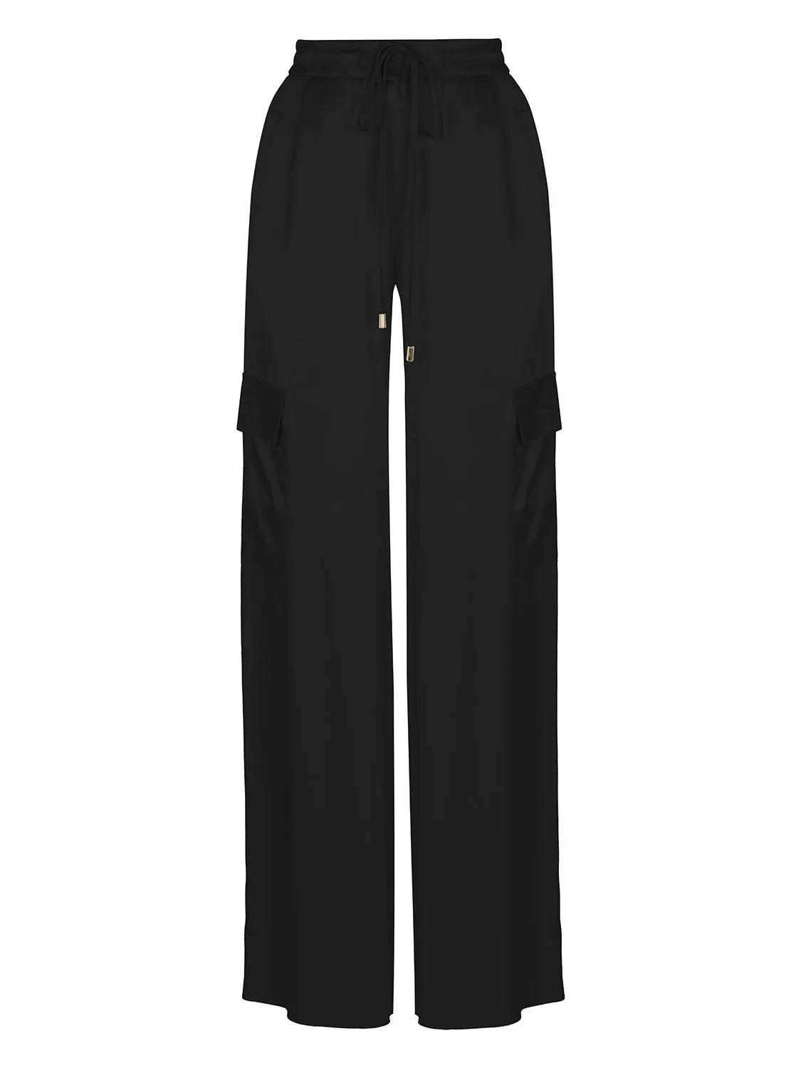 Wide-Leg Satin Pants