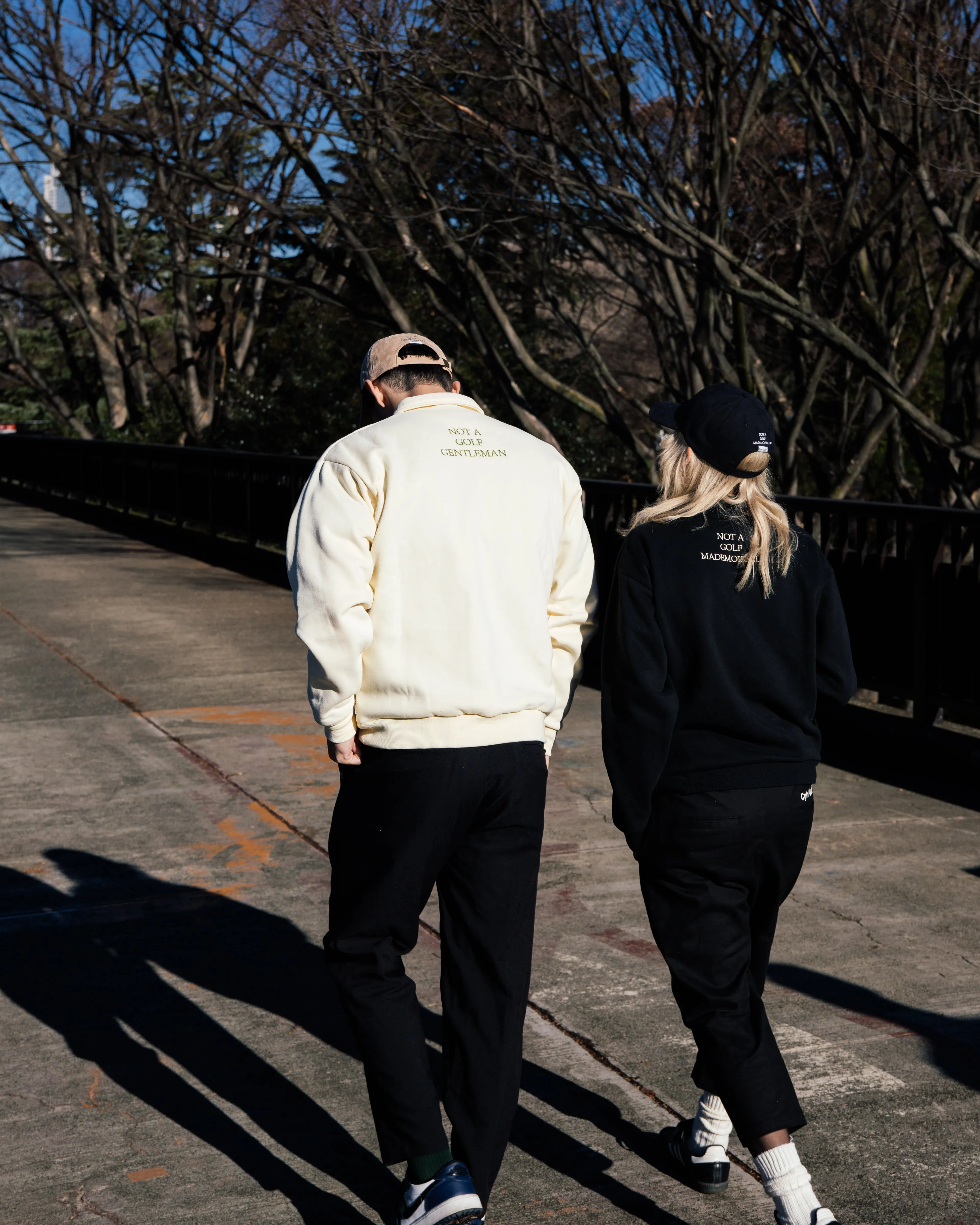 [WOMEN]#DIGNIFIED LOGO FLEECE PULLOVER L/S POLO BLACK