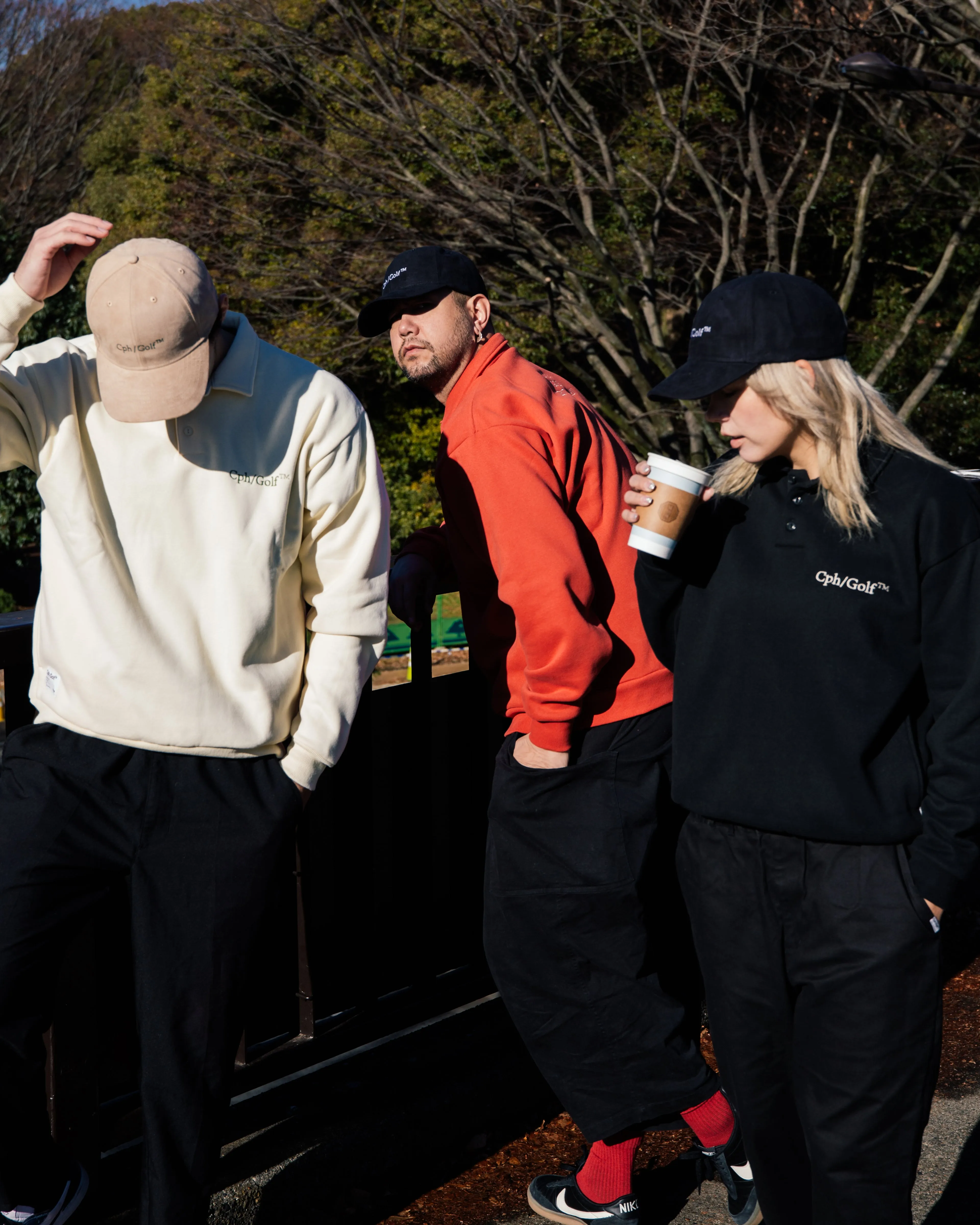 [WOMEN]#DIGNIFIED LOGO FLEECE PULLOVER L/S POLO BLACK