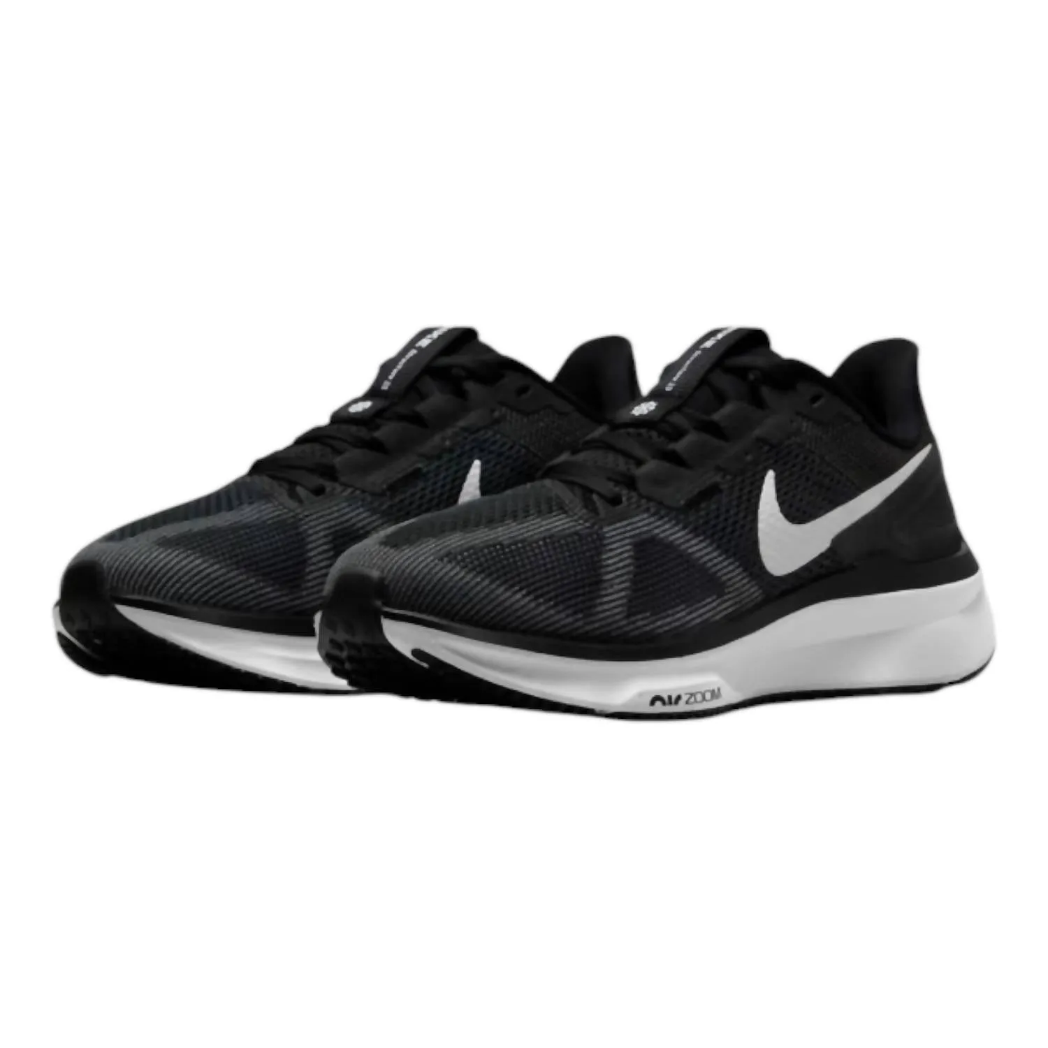 Women's Air Zoom Structure 25 Shoes In Black/dark Smoke Grey/white