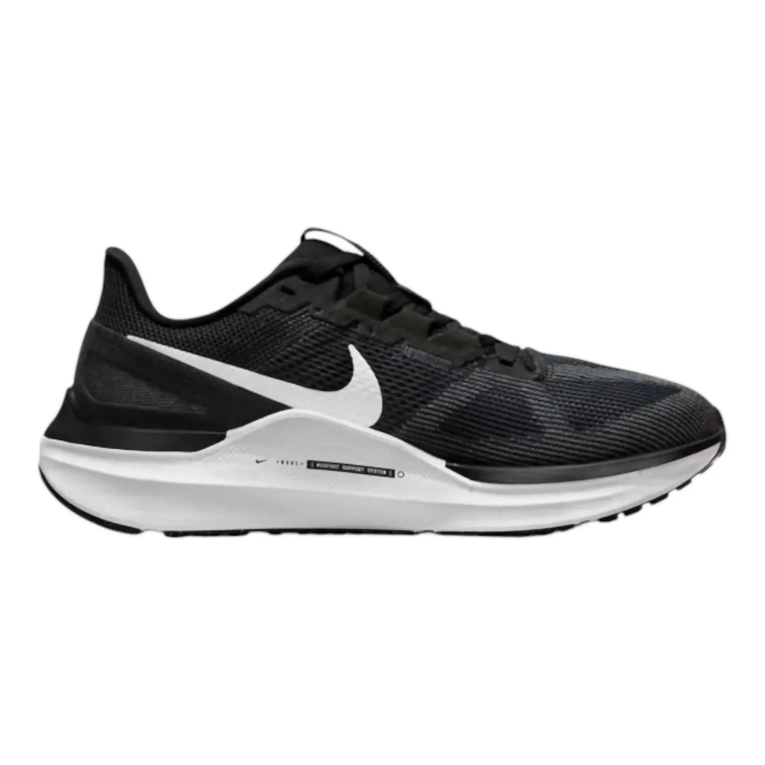 Women's Air Zoom Structure 25 Shoes In Black/dark Smoke Grey/white