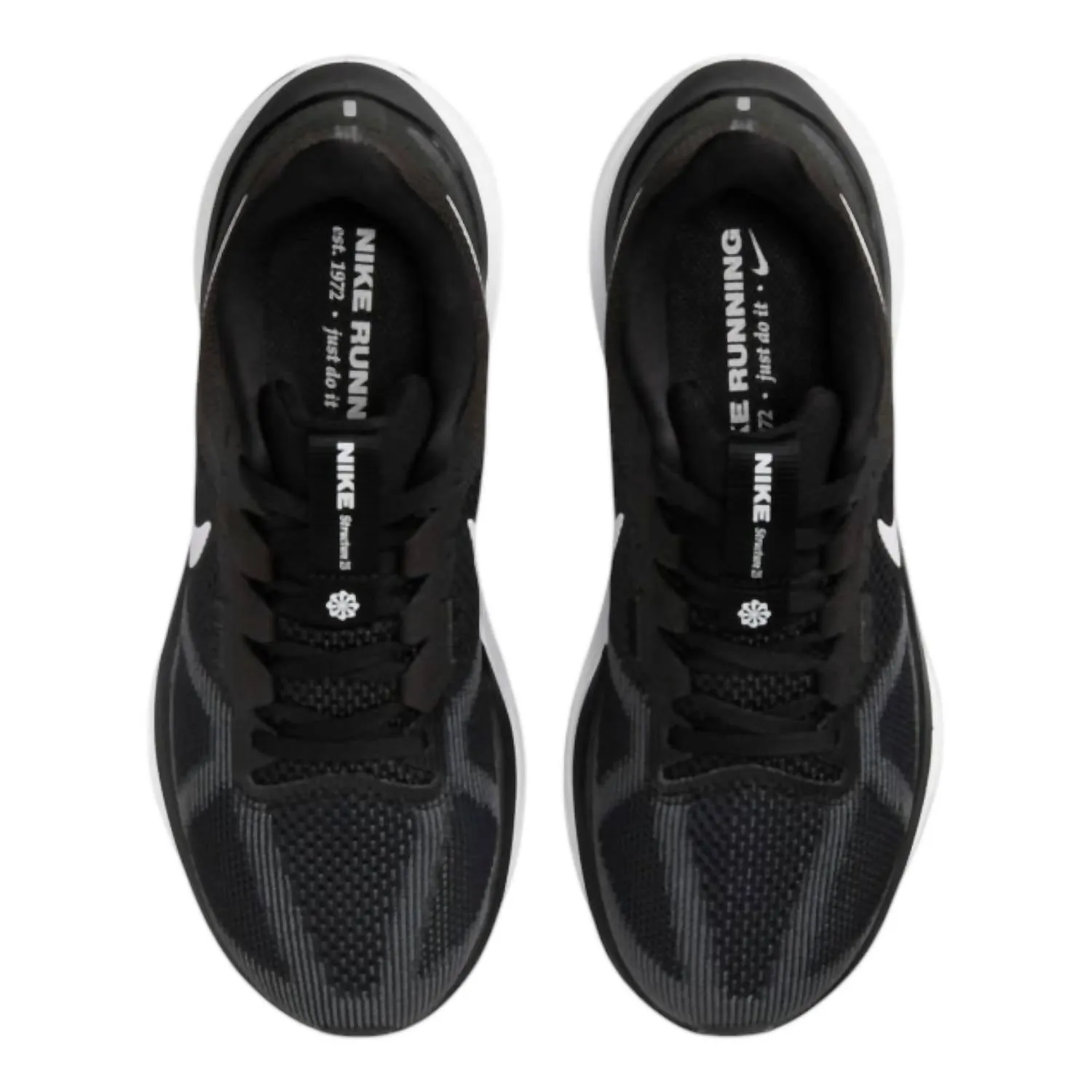 Women's Air Zoom Structure 25 Shoes In Black/dark Smoke Grey/white