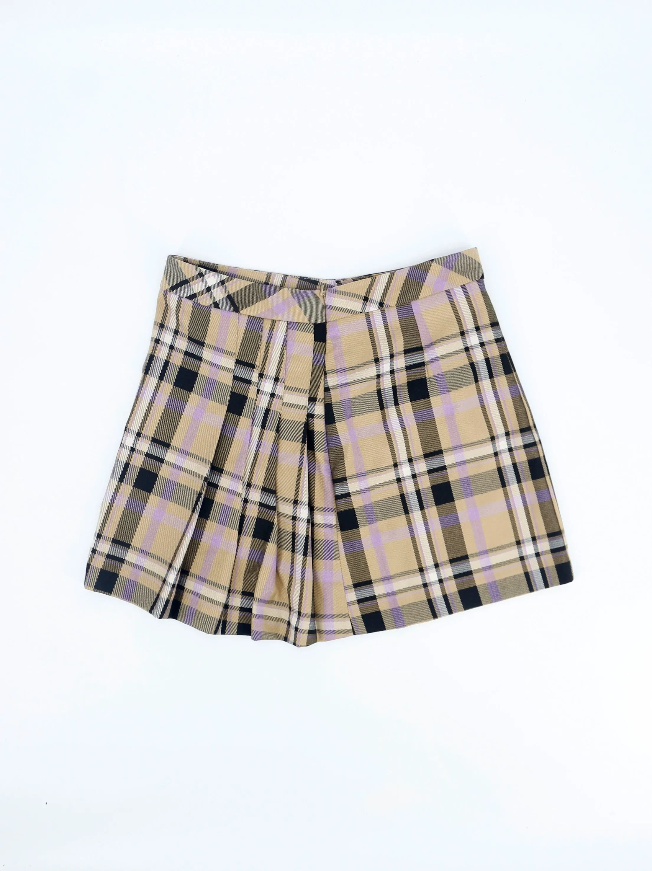 Women's Plaid Skirt,Beige