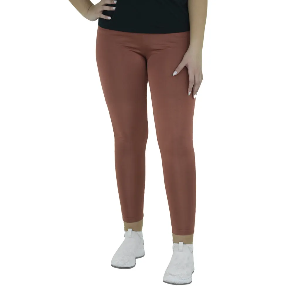 Women's Plain Solid Legging,Brick