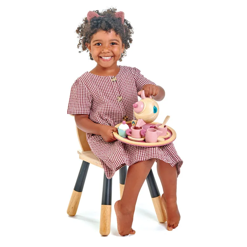 Wooden Birdie Tea Set