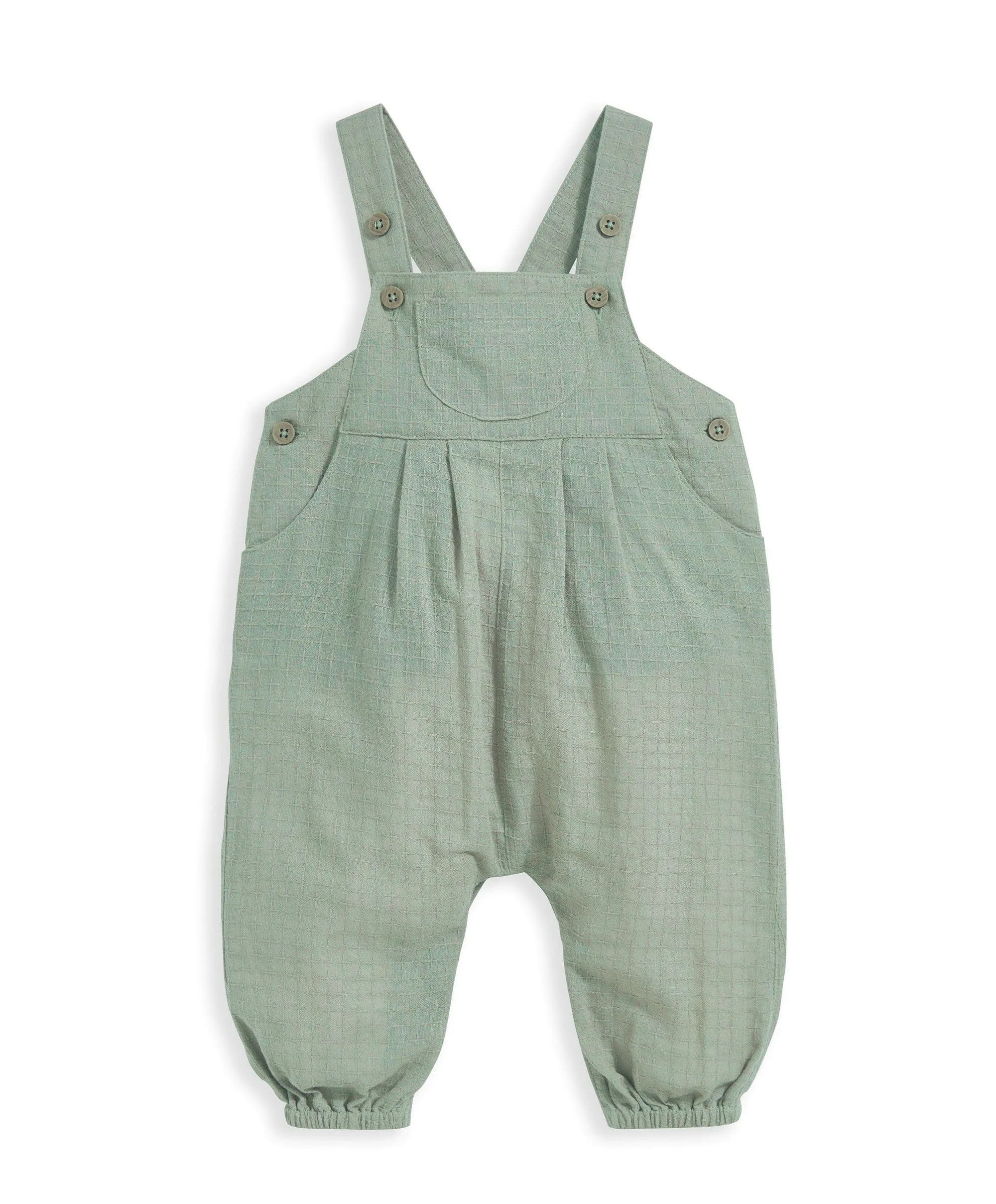 Woven Dungarees & Headband - Green Babykids Mamas & Papas