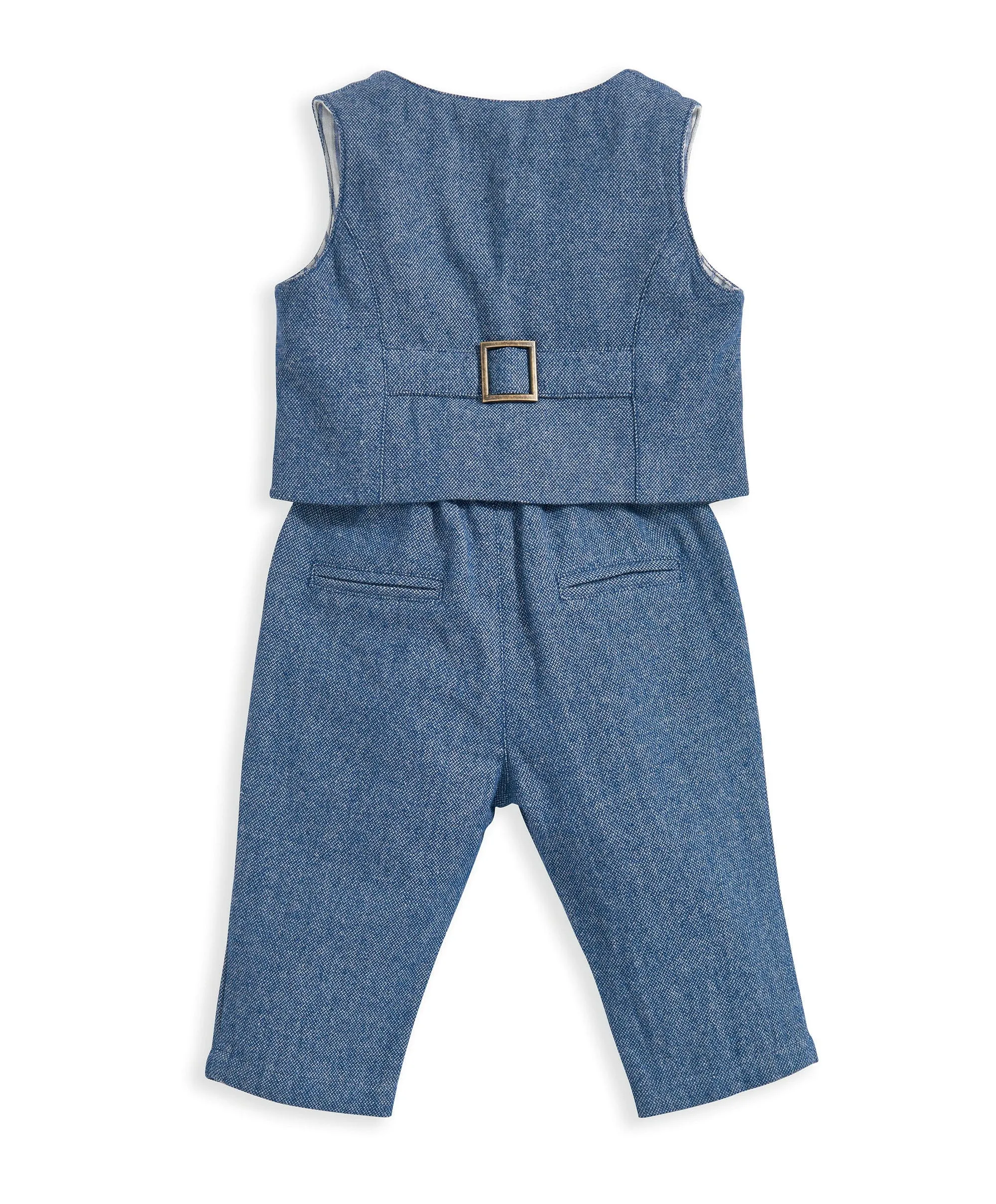 Woven Waistcoat & Trouser Outfit Set - Blue Babykids Mamas & Papas