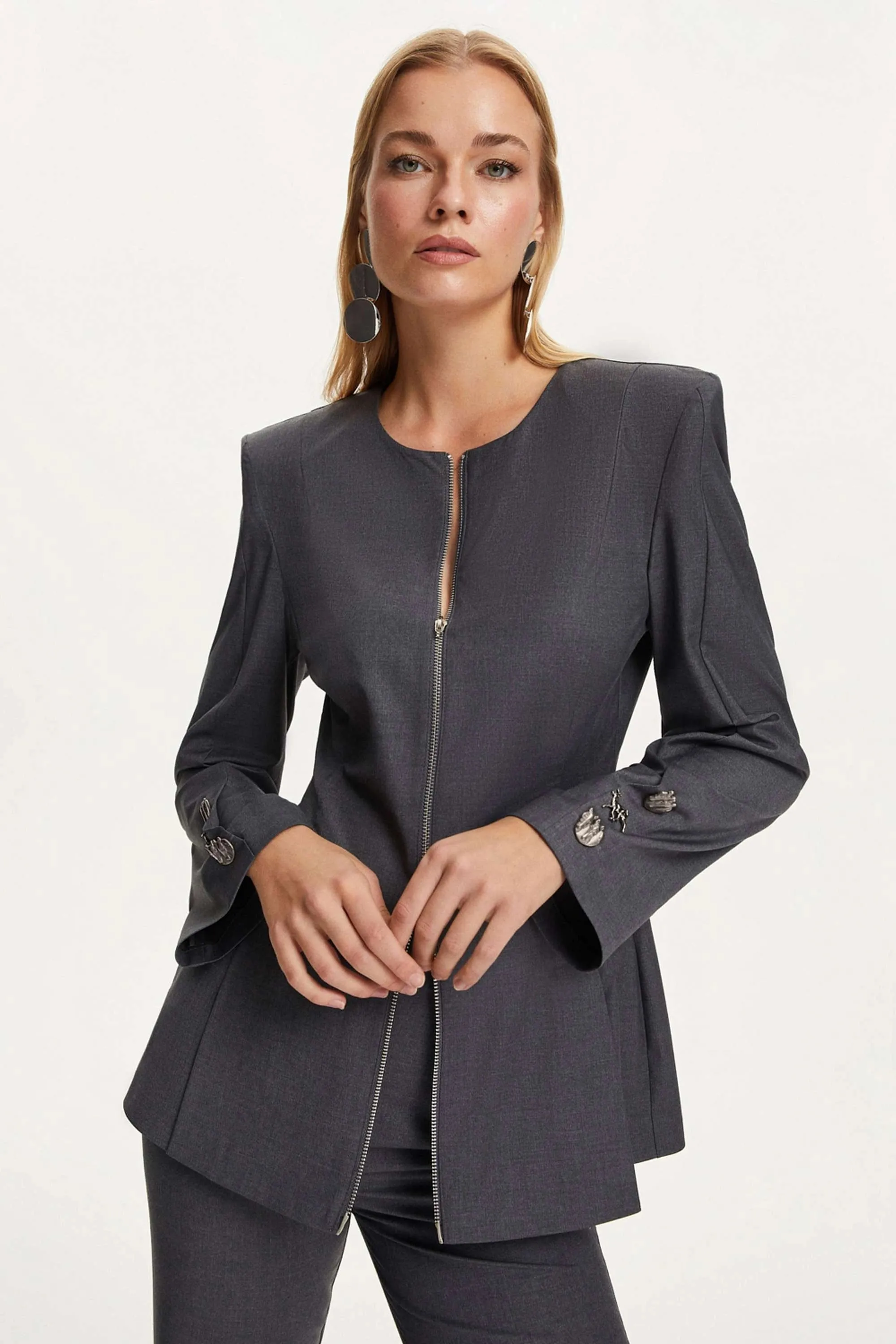 Zipper Shirt Jacket